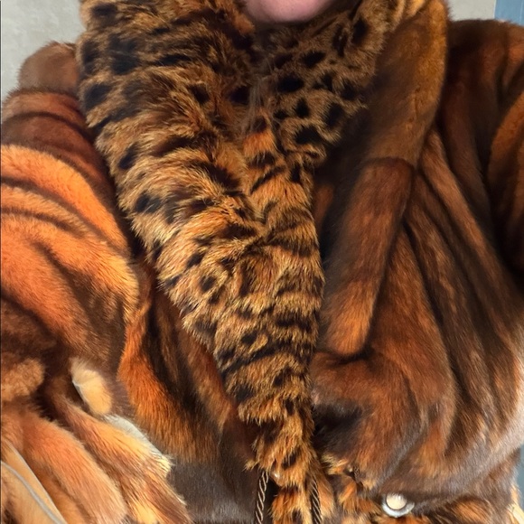 Stunning Elegant Leopard Print 100% Designer Mink Fur Jacket - Picture 7 of 9